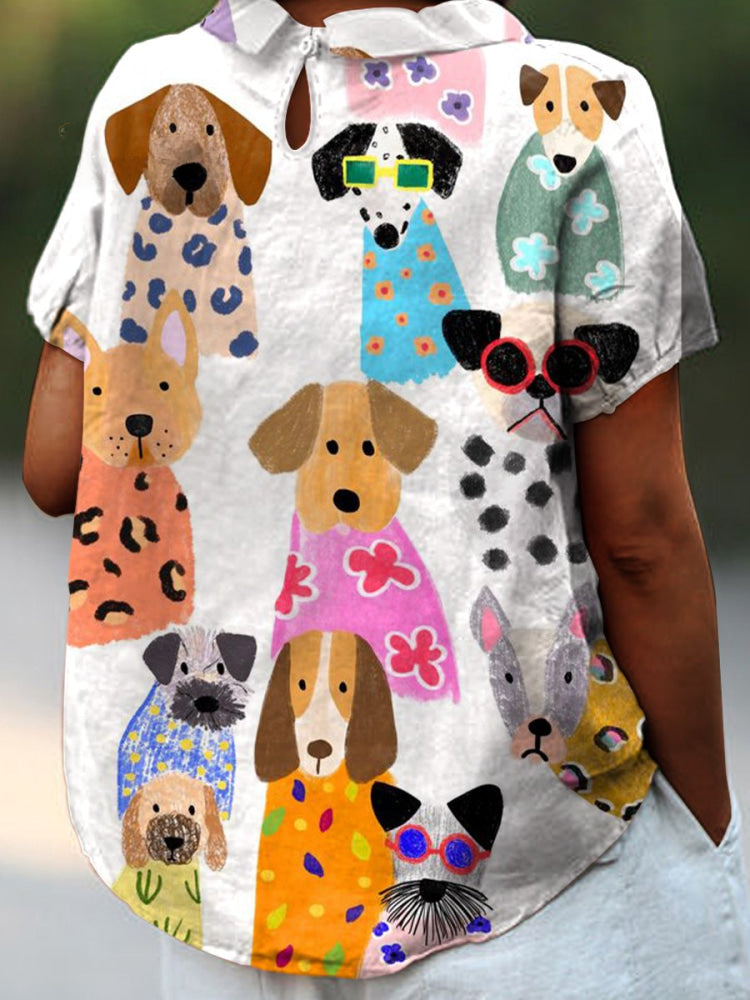 Aubrey - Dog Print Blouse — view 3