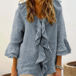 Audrey - ruffled top with bell sleeves — view 1