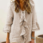 Audrey - ruffled top with bell sleeves — view 2