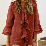 Audrey - ruffled top with bell sleeves — view 3