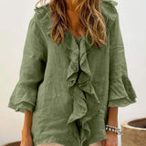 Audrey - ruffled top with bell sleeves — view 4