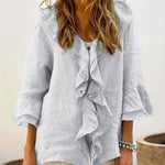 Audrey - ruffled top with bell sleeves — view 5