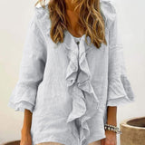 Audrey - ruffled top with bell sleeves — view 5