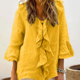 Audrey - ruffled top with bell sleeves — view 6