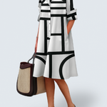 Audrey – shirt dress with geometric pattern — view 1