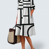 Audrey – shirt dress with geometric pattern — view 1