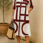 Audrey – shirt dress with geometric pattern — view 5