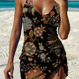 Aurora - floral graphic tankini with tummy control shorts — view 4