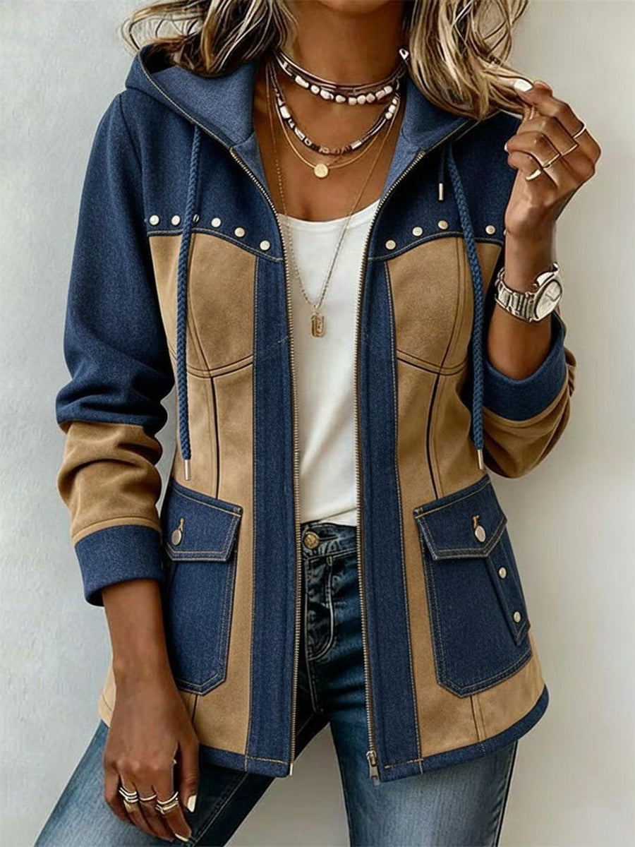 Ava - patchwork hooded jacket — view 1