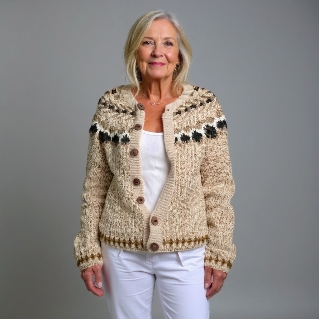 Avery - retro Icelandic cardigan — view 1