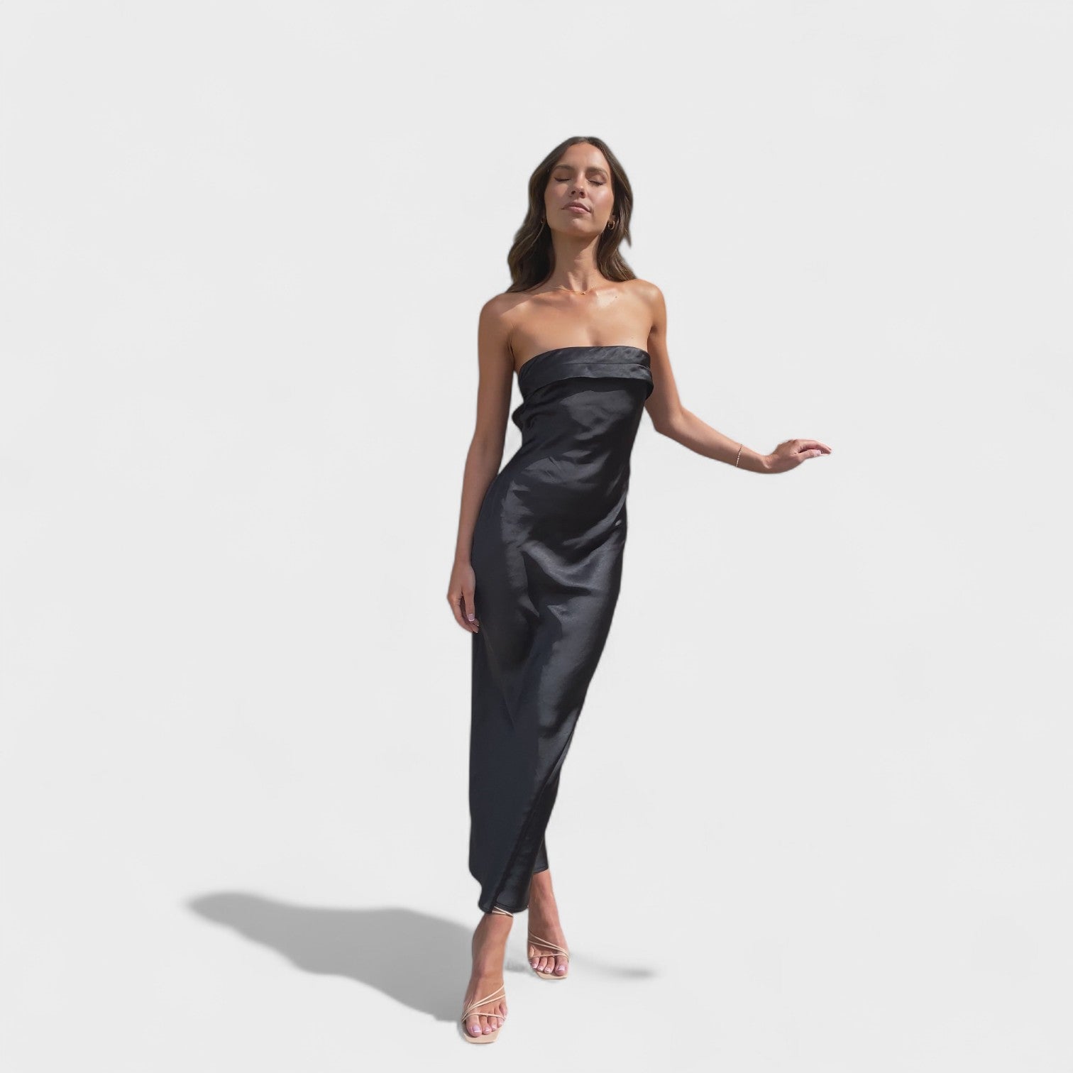 Avery - Sleeveless Satin Dress — view 2