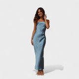 Avery - Sleeveless Satin Dress — view 11