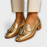 Ayda - Gold Moccasins — view 1