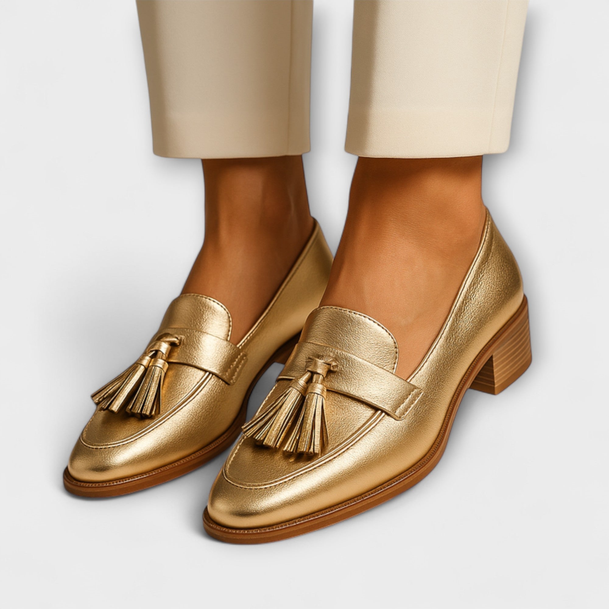 Ayda - Gold Moccasins — view 1