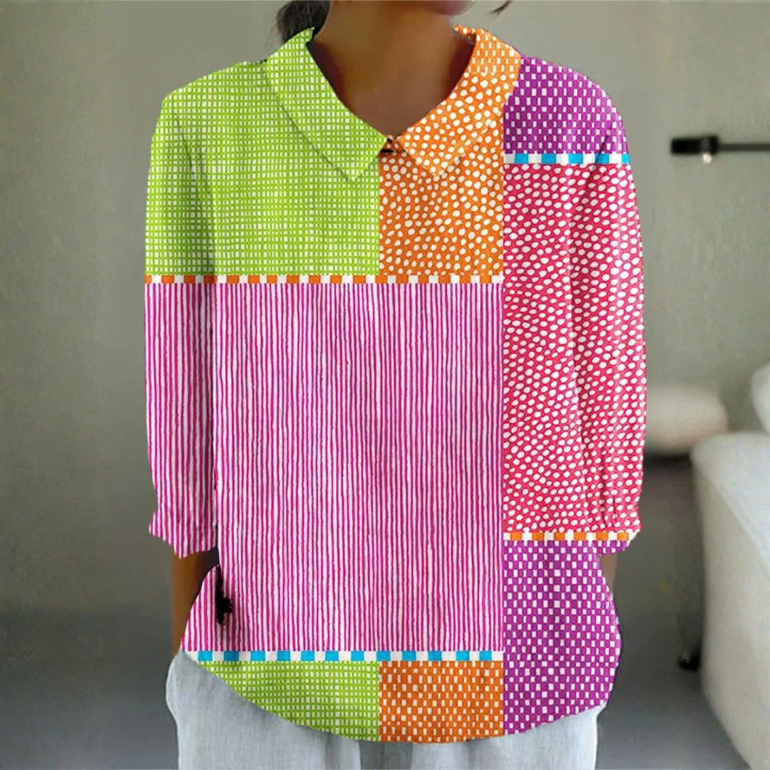 Ayda - playful patchwork blouse — view 1