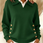 Barbara - T-shirt collar with gold buttons — view 7