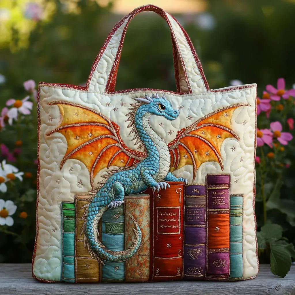 Melody - quilted bag, dragon guardian of books — view 1