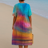 Bethany - batik dress in sunset colours — view 2