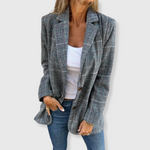 Bethany - elegant blazer with check pattern — view 2