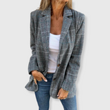 Bethany - elegant blazer with check pattern — view 2