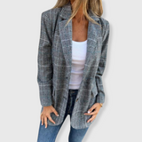 Bethany - elegant blazer with check pattern — view 4