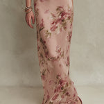 Bethany - elegant floral chiffon maxi dress with keyhole neckline — view 4