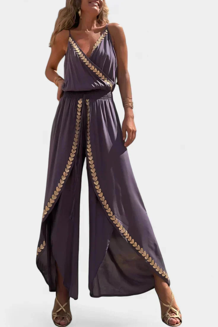 Bree - Black and white dress with gold details — view 5