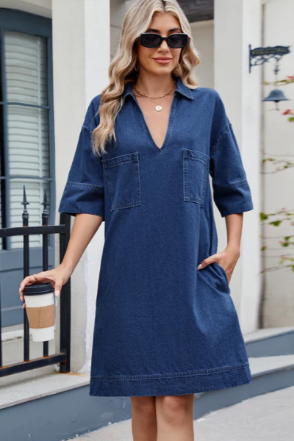 Bree - casual denim dress — view 3