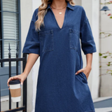 Bree - casual denim dress — view 3