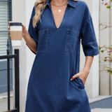 Bree - casual denim dress — view 6