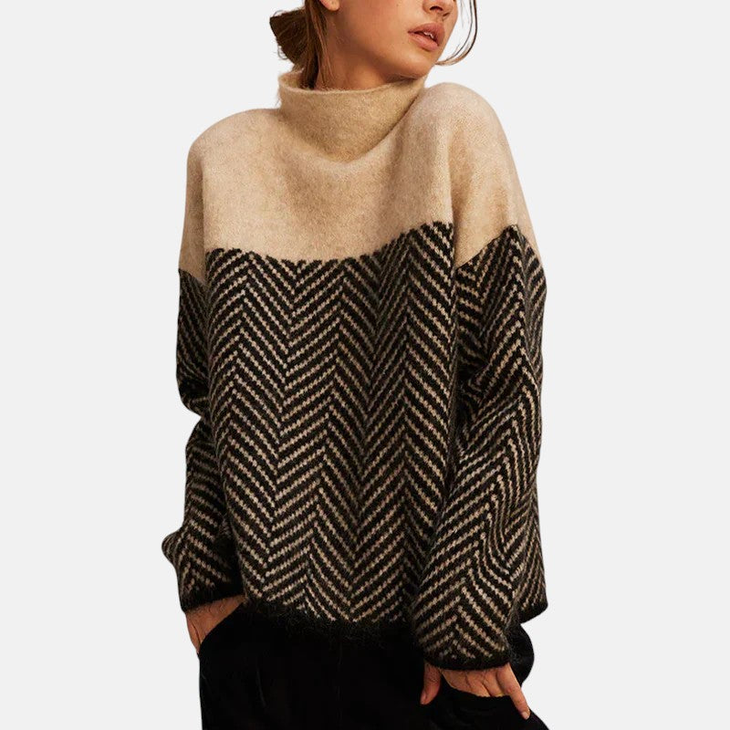Bree - Structured two-tone knit sweater — view 2