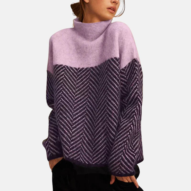 Bree - Structured two-tone knit sweater — view 3