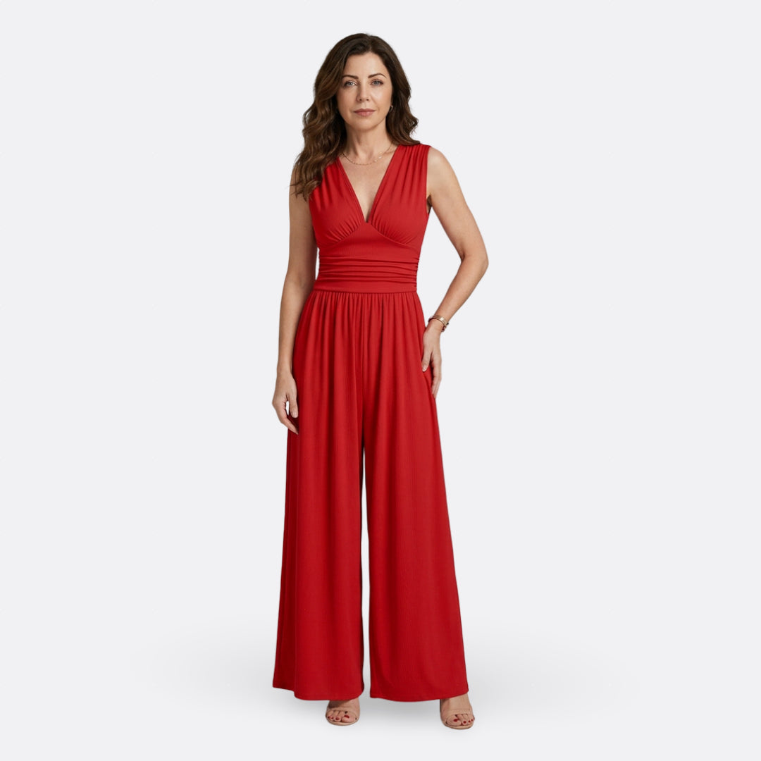 Brielle - elegant sleeveless jumpsuit with wide legs — view 1