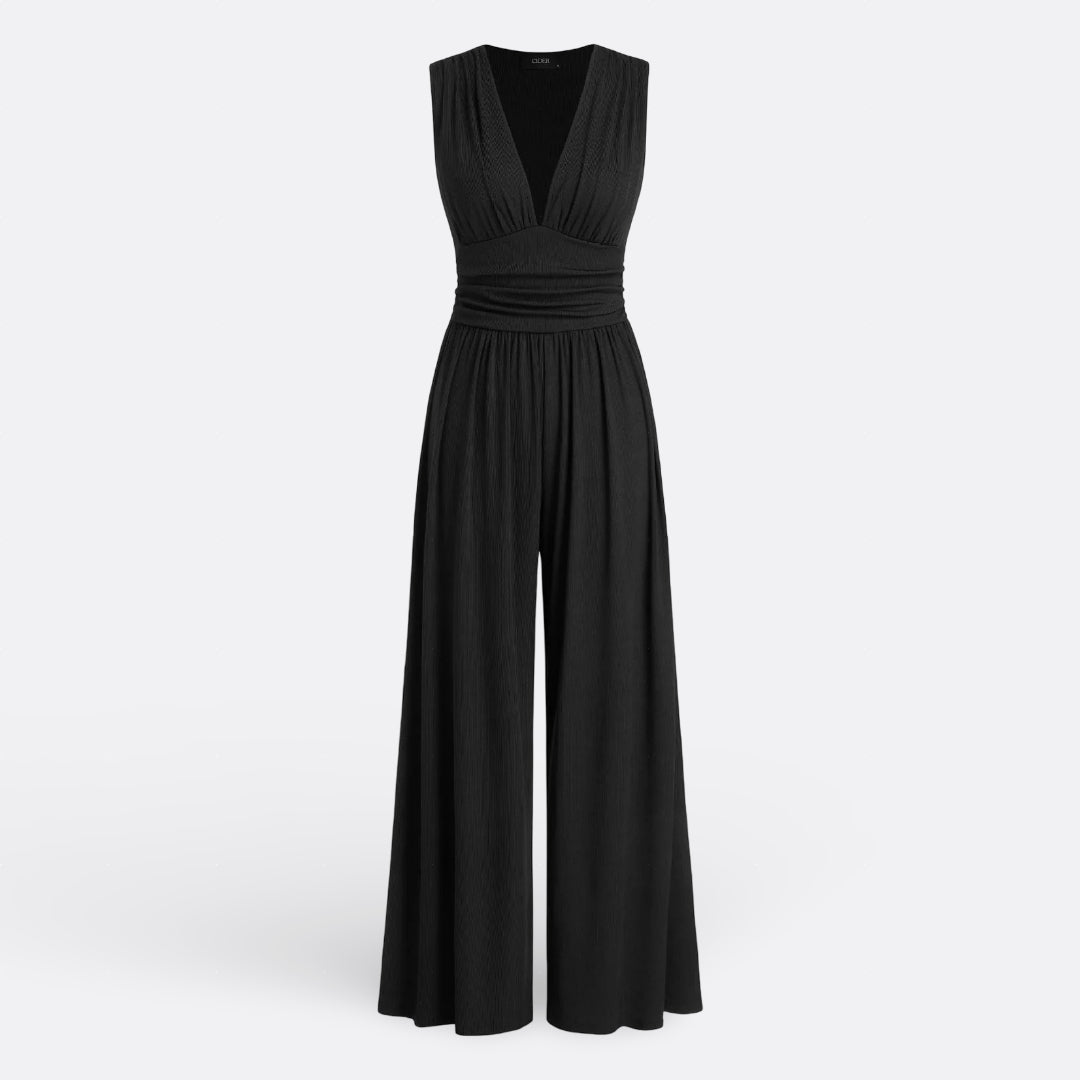 Brielle - elegant sleeveless jumpsuit with wide legs — view 3
