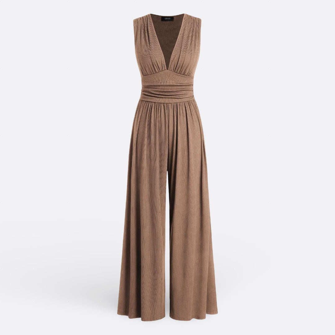 Brielle - elegant sleeveless jumpsuit with wide legs — view 5