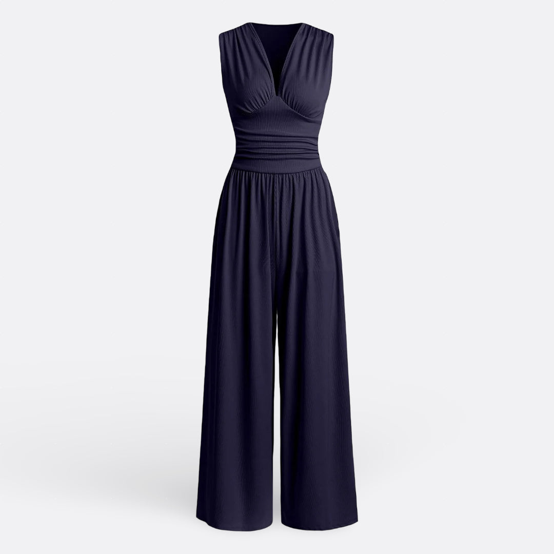 Brielle - elegant sleeveless jumpsuit with wide legs — view 6