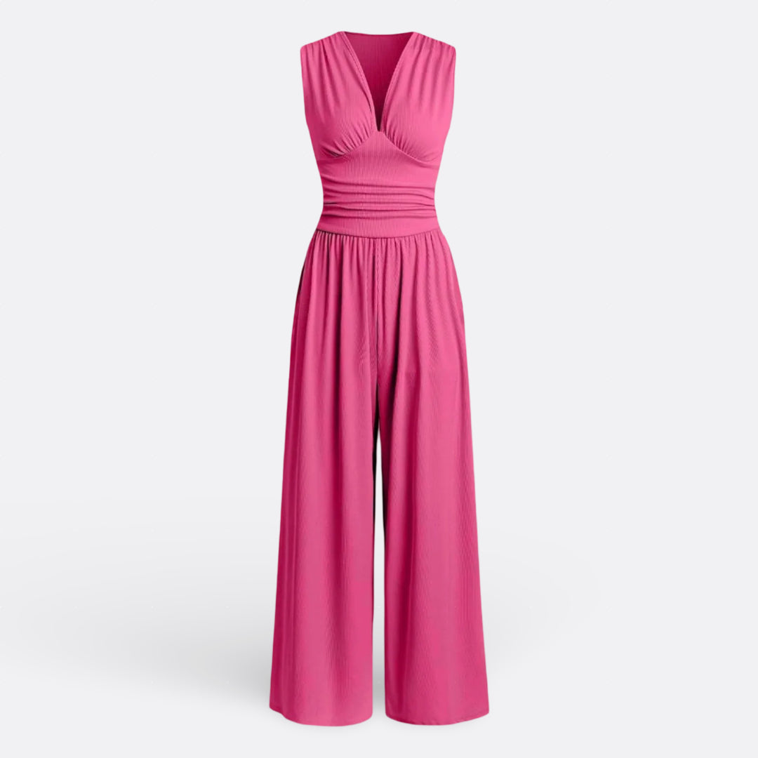 Brielle - elegant sleeveless jumpsuit with wide legs — view 7