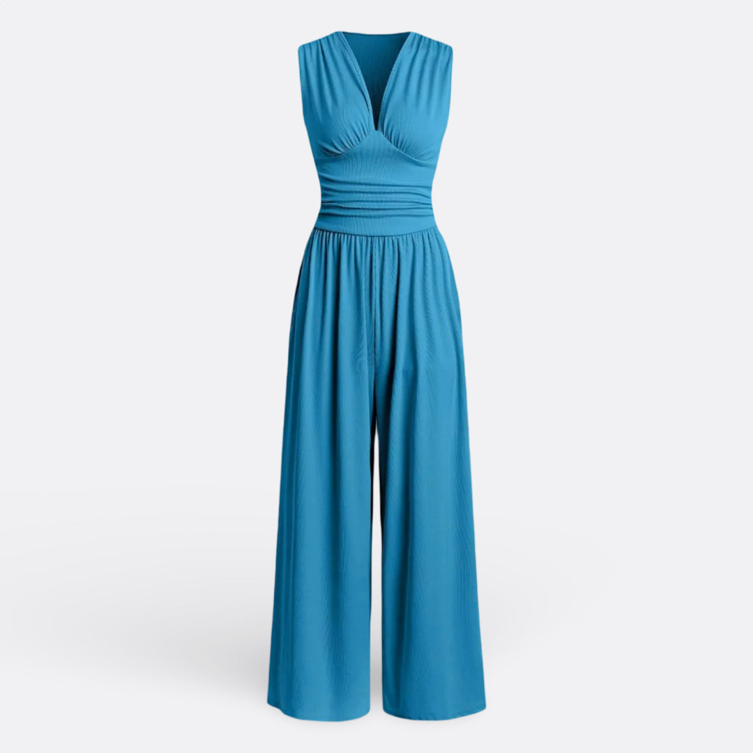 Brielle - elegant sleeveless jumpsuit with wide legs — view 8