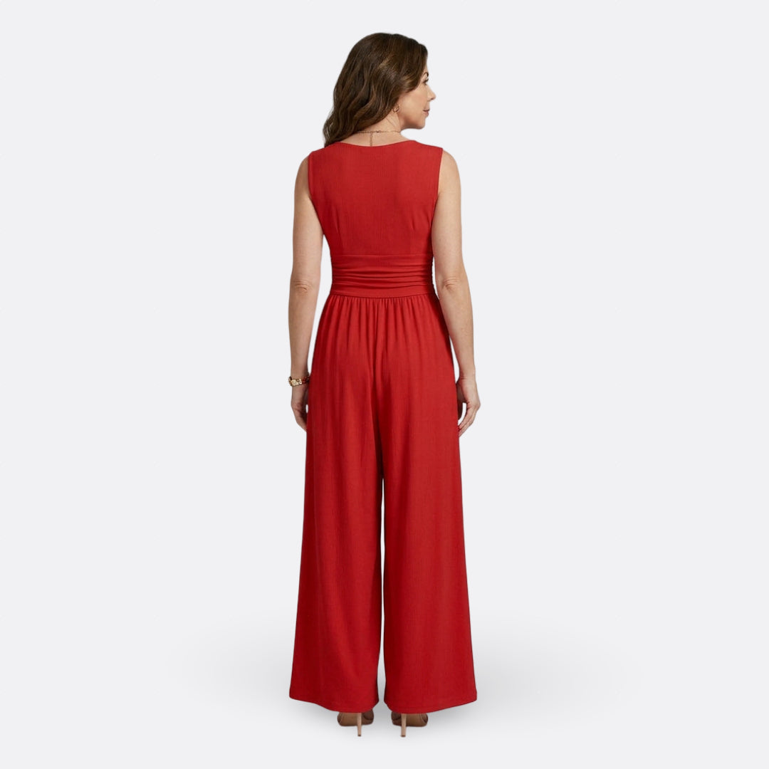 Brielle - elegant sleeveless jumpsuit with wide legs — view 10