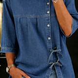 Brielle - Long Retro Denim Blouse — view 2