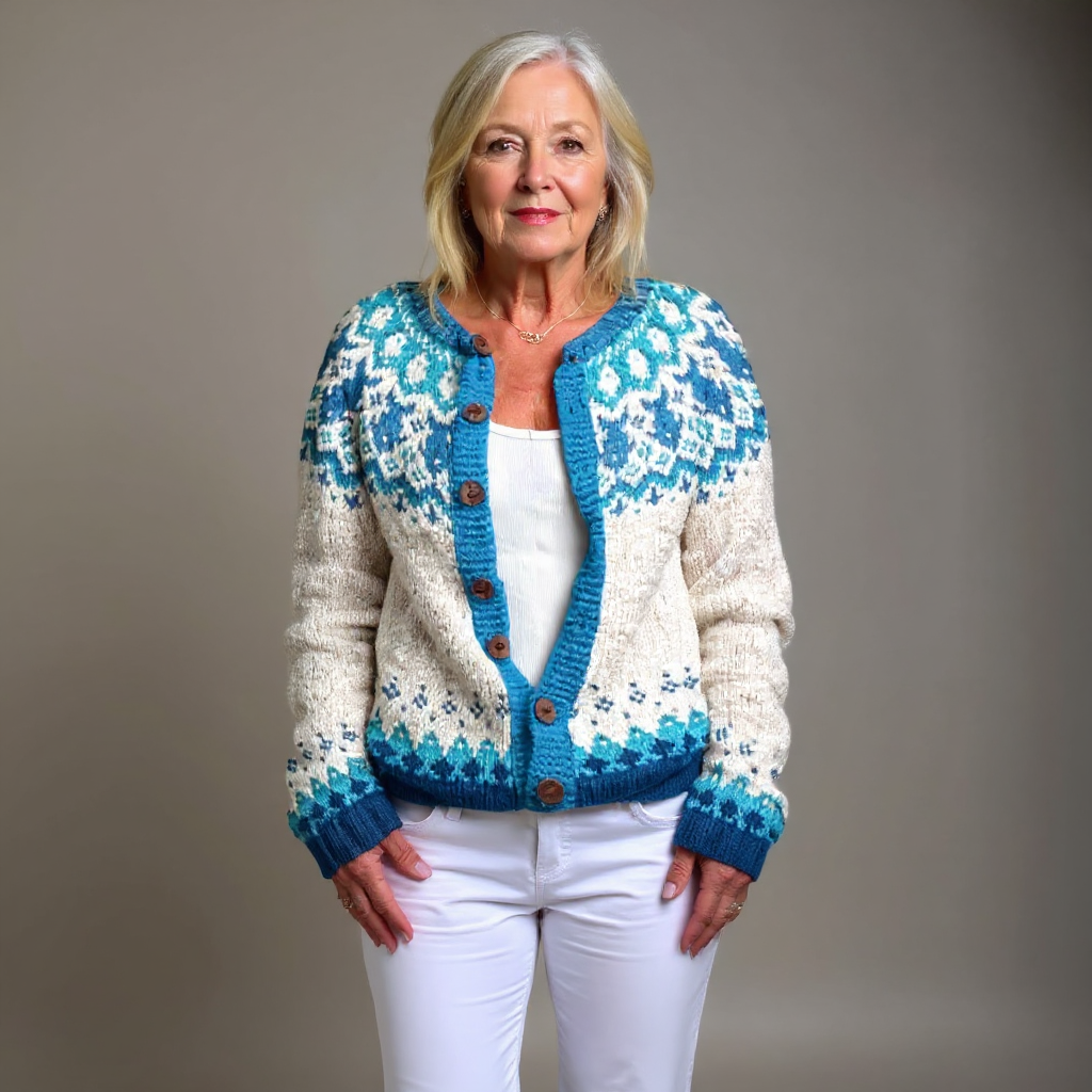 Brielle - retro Icelandic cardigan — view 1
