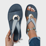 Brooke - Flat sandals with metal buckle — view 1