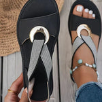 Brooke - Flat sandals with metal buckle — view 3