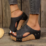 Brooke - studded wedge sandals — view 1