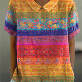 Brooke - Floral Stripe Blouse — view 2