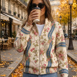 Camila - Running Rose and Ribbon Print Cardigan — view 2