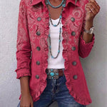Camila - Retro Paisley Ruffled Jacket — view 1