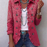 Camila - Retro Paisley Ruffled Jacket — view 1