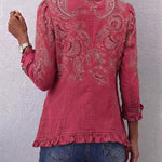Camila - Retro Paisley Ruffled Jacket — view 2