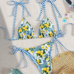 Candace - Lemon Print Triangle Bikini — view 1
